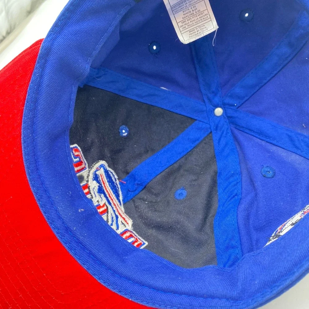 BUFFALO BILLS NFL Team Apparel Snapback Hat Youth Blue Red Cotton Vintage Style